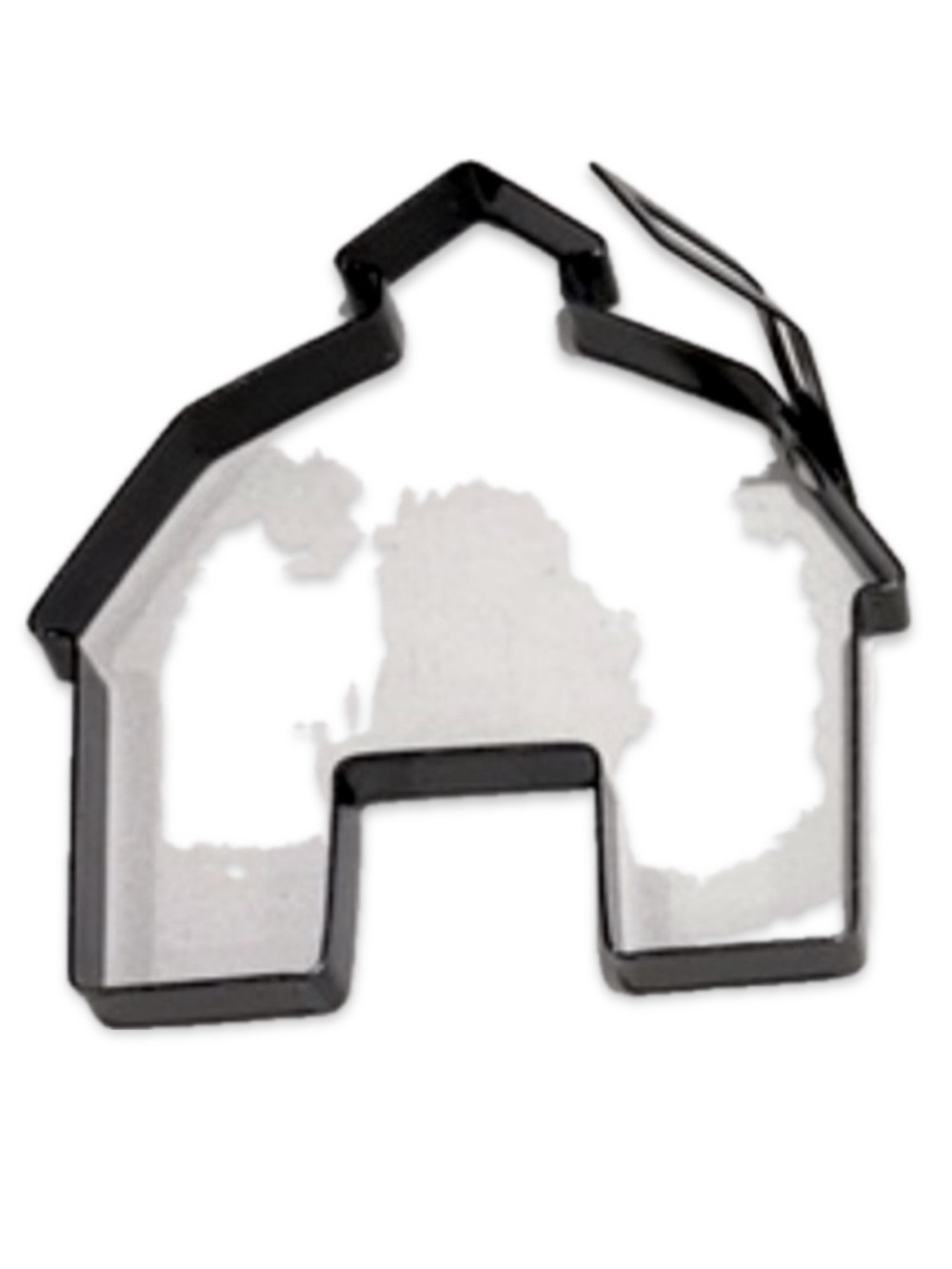 Egg  pancake Mold Coated Stainless Steel with handle House shape NWOT